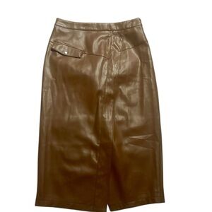 Vintage Style Faux Leather Skirt